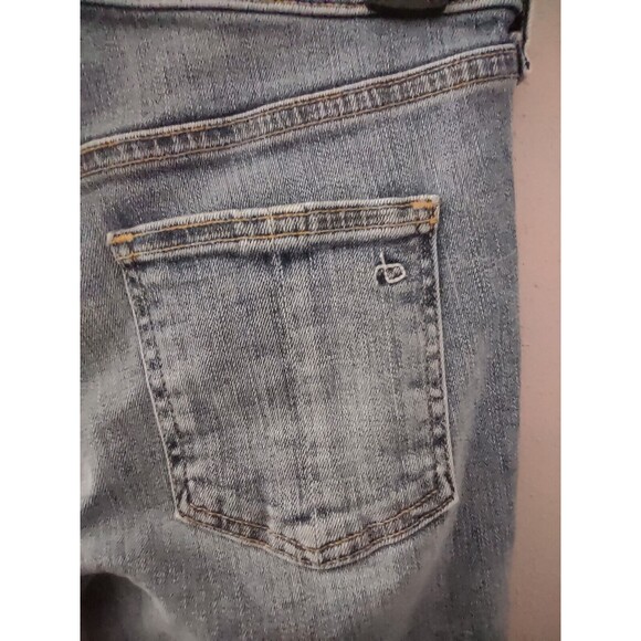 Rag & Bone Womens Size 27 High Rise Ankle Skinny Jeans Levee Blue Frayed Ankle - Picture 6 of 14